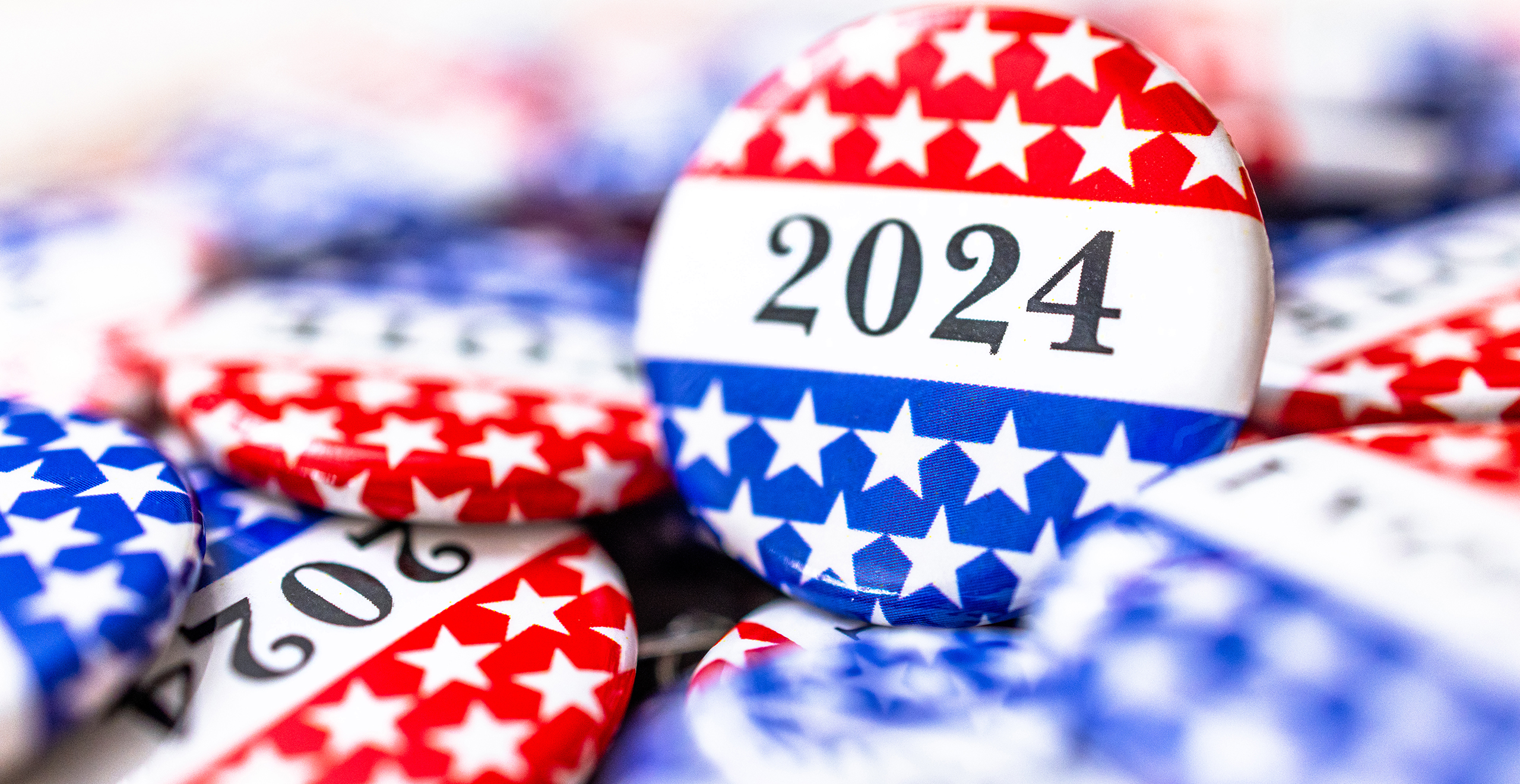 election year buttons with the year 2024